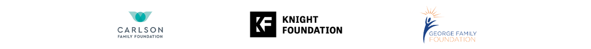 Carlson Family Foundation Logo, Knight Foundation Logo, George Family Foundation Logo